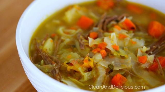 How can you make beef and cabbage soup?