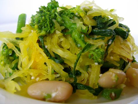 Spaghetti Squash & Broccoli Rabe