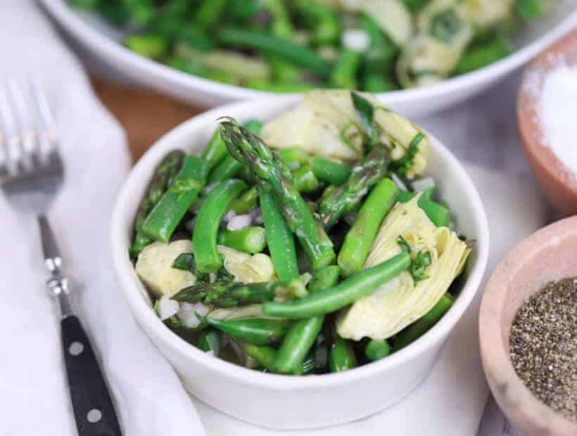 green beans, asparagus and artichoke salad 