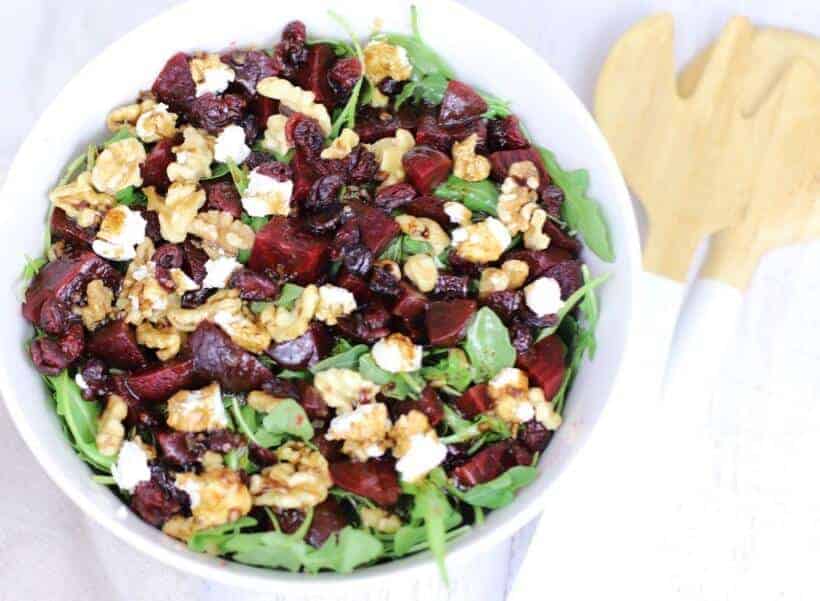 beet salad with walnuts and arugula 