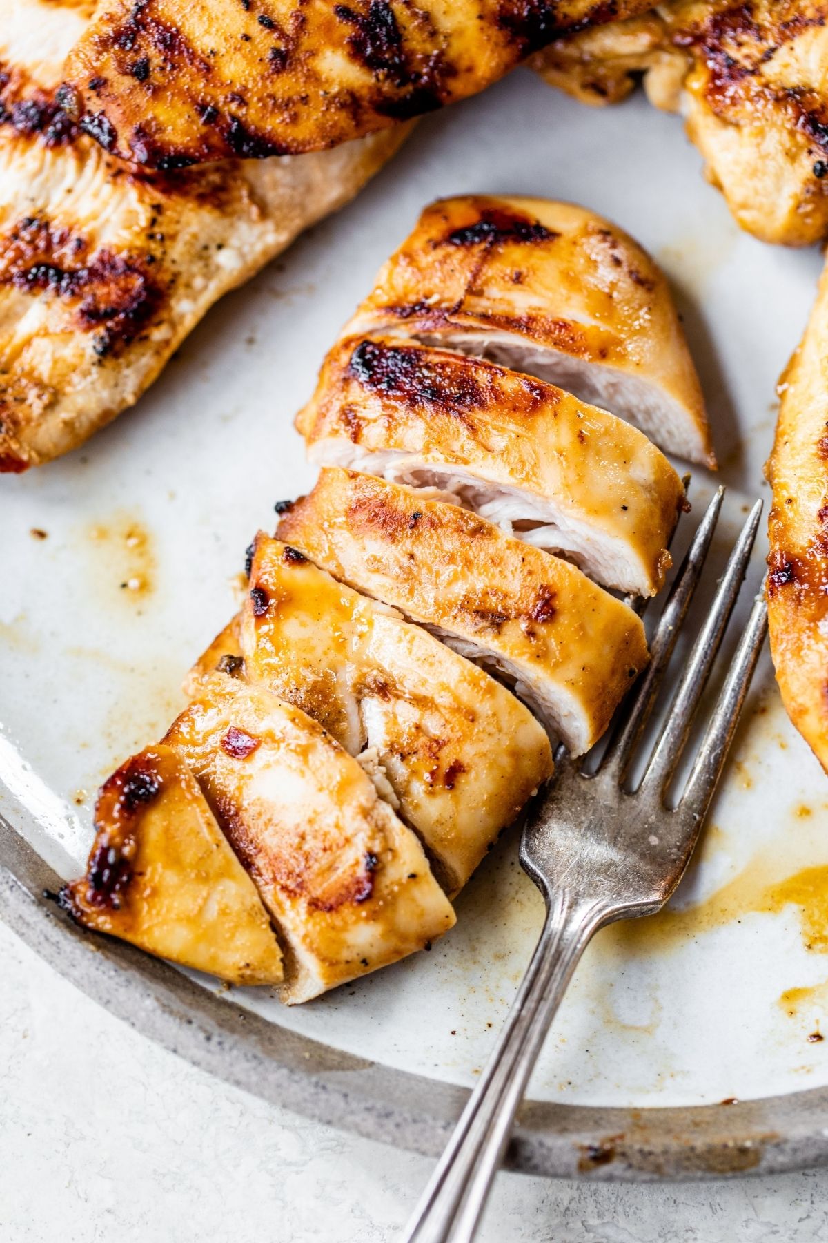Sliced grilled chicken breast.