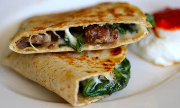 Steak and Spinach Quesadilla - Clean & Delicious®