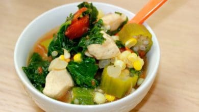 chicken and kale gumbo with okra