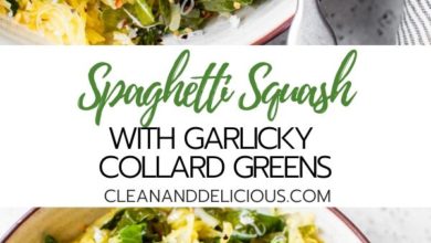 how to make spaghetti squash with collard greens