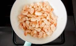 cooking shrimp in a skillet
