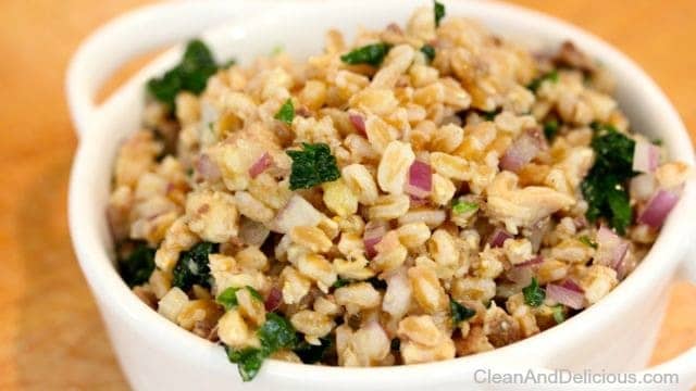 Farro Salad With Sardines & Kale - Clean & Delicious®