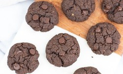 fresh baked double chocolate chip cookies