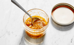 immunity boosting paste in a small jar with a spoon