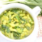 easy 15 minute bok choy soup with turmeric and garlic
