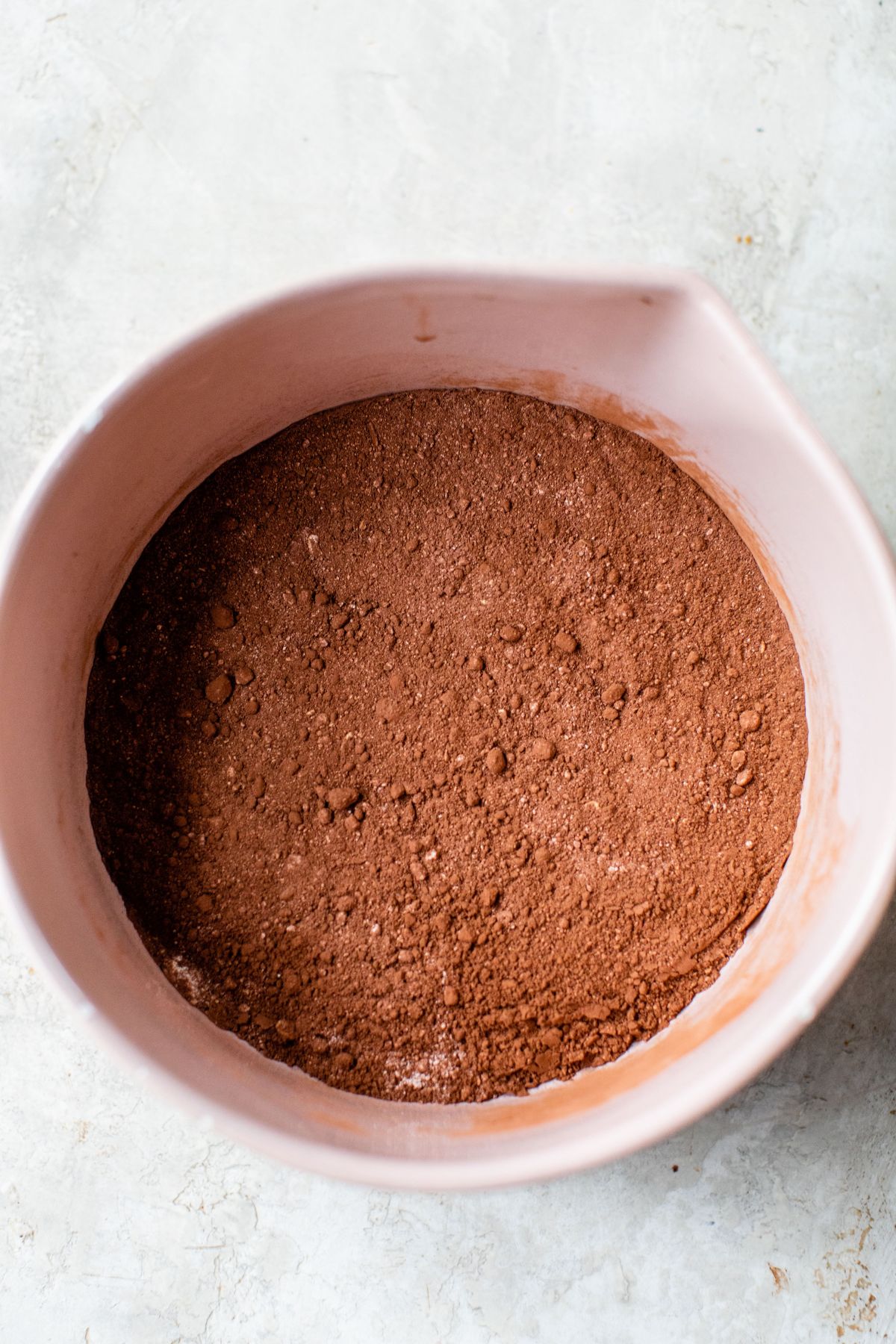 Cocoa powder in a large bowl.