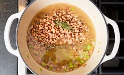 beans, broth and herbs