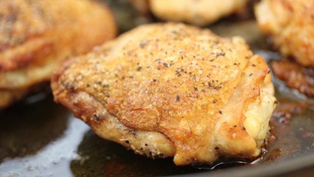 Cast Iron Skillet Chicken Thigh Recipe Clean And Delicious With Dani Spies 