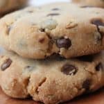 two five ingredient cookies with almond meal, maple syrup and chocolate chips