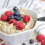 bowl of steel cut oats topped with berries