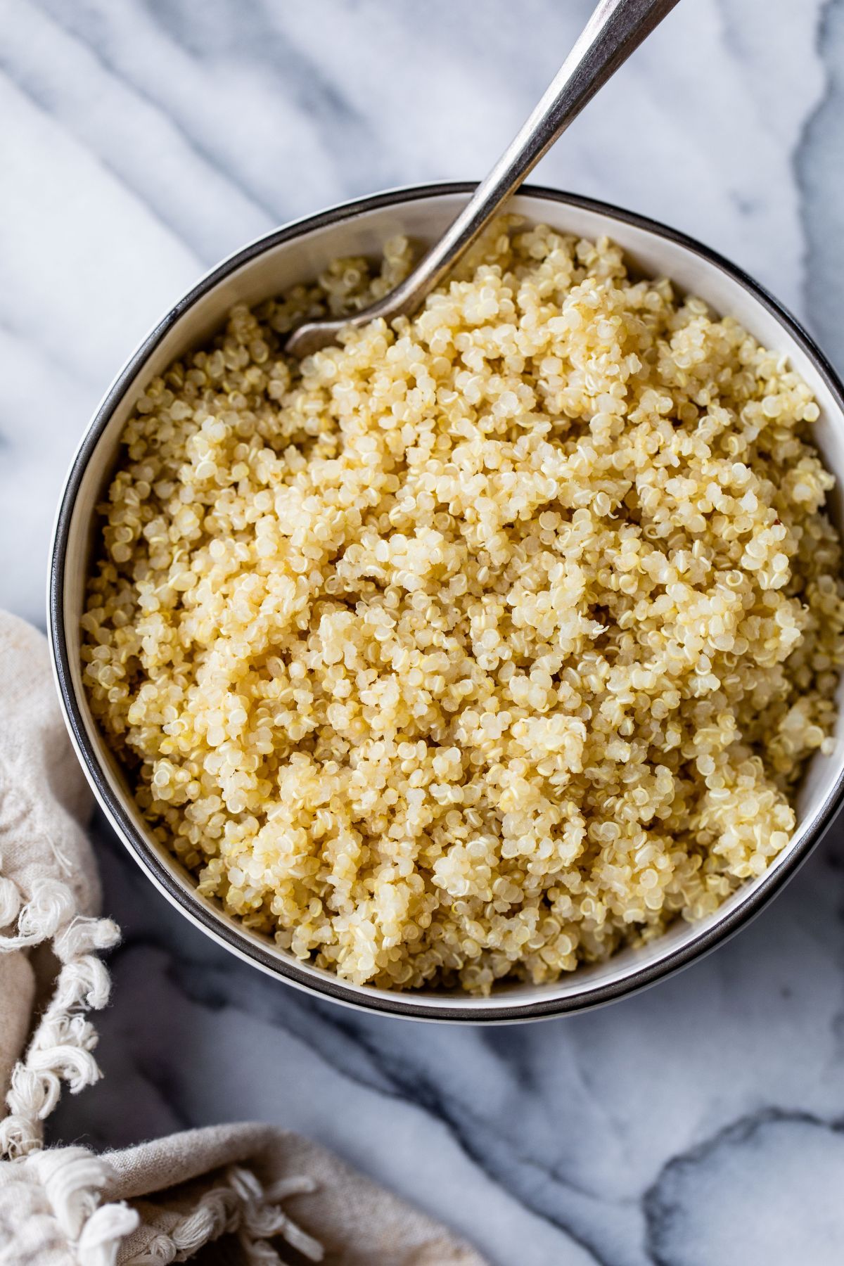 Fluffy quinoa in a bowl.