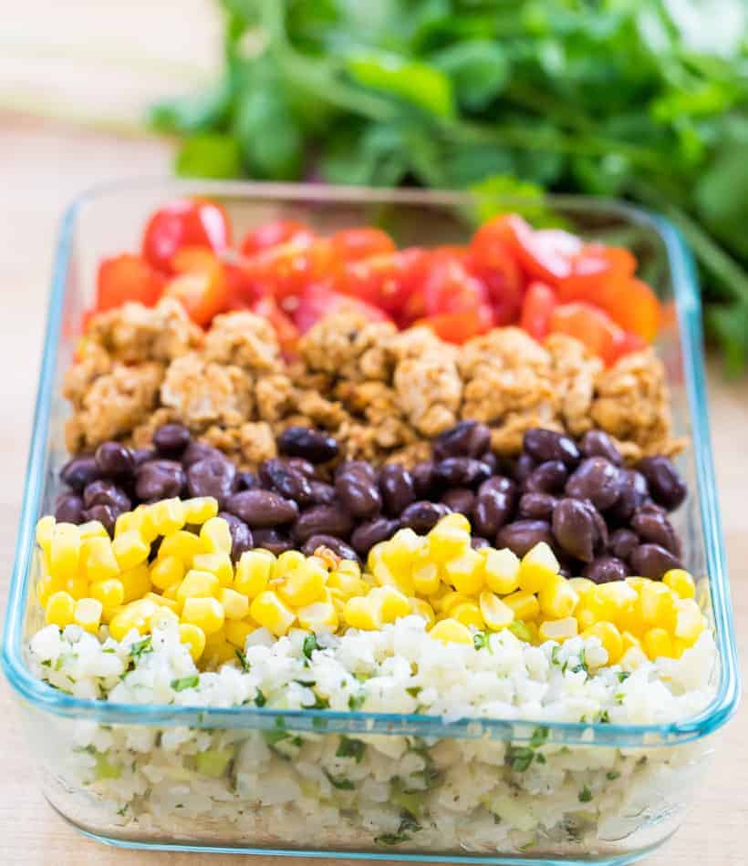 Meal Prep Chicken Burrito Bowls - Creme De La Crumb