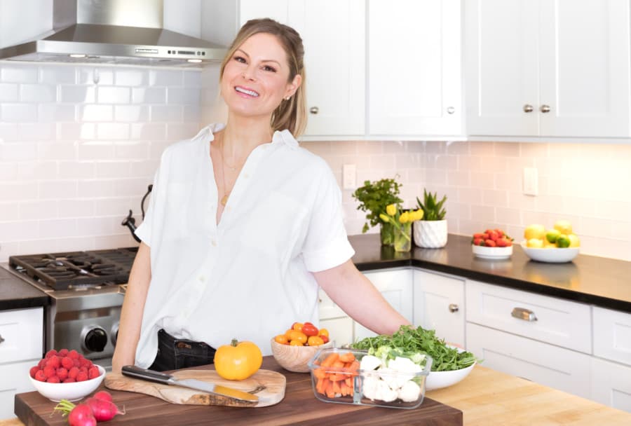 dani spies of clean and delicious in her kitchen