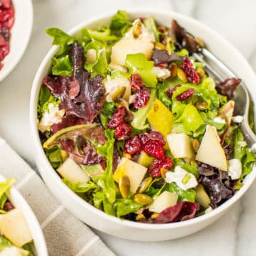 holiday salad in white bowl