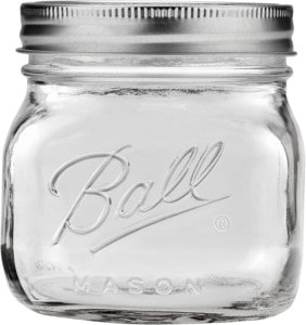 short 16 ounce mason jar