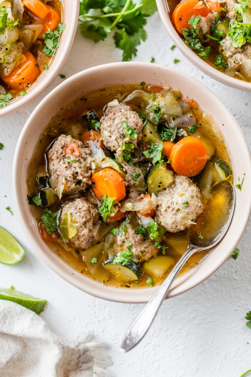 Meatball Vegetable Soup (Cabbage, Carrots & Zucchini) « Clean & Delicious