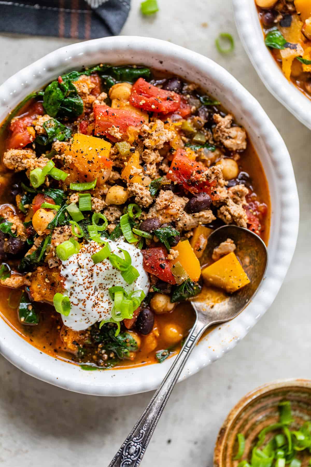 Black Bean Butternut Squash Turkey Chili - All the Healthy Things