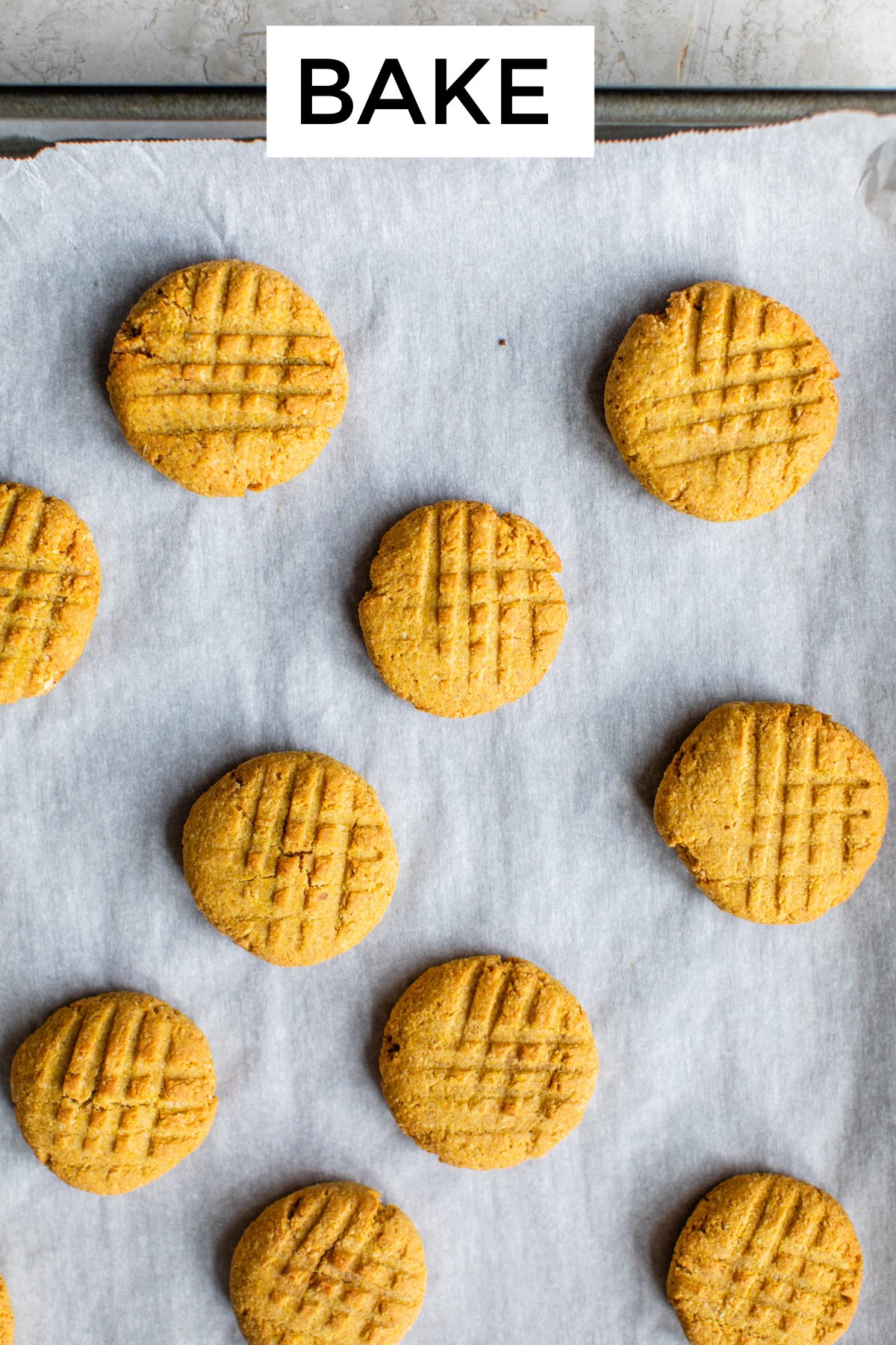 DIY dog treats freshly baked on a baking sheet