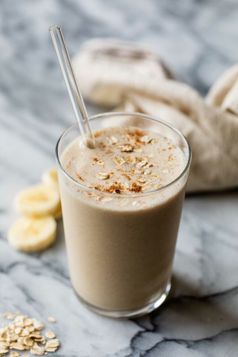 5-Minute Breakfast Smoothie with Rolled Oatmeal « Clean & Delicious